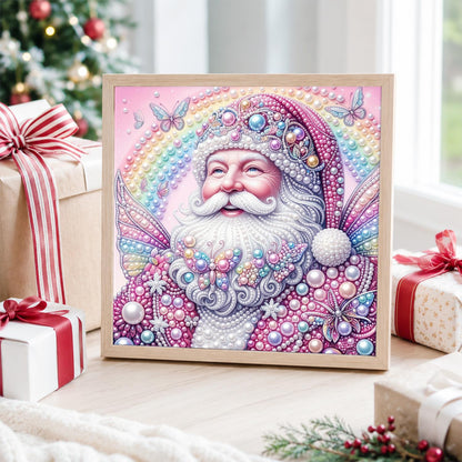 Rainbow Fairy-Winged Santa pearl painting – image 4