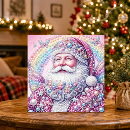 Rainbow Fairy-Winged Santa pearl painting – image 5