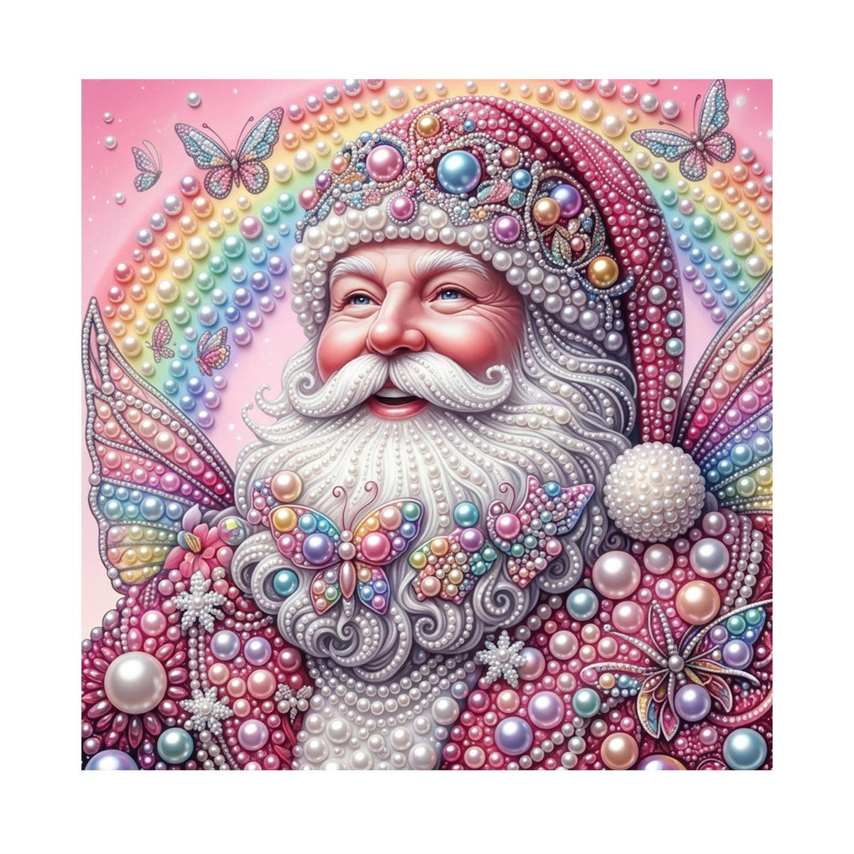 Rainbow Fairy-Winged Santa pearl painting – image 11