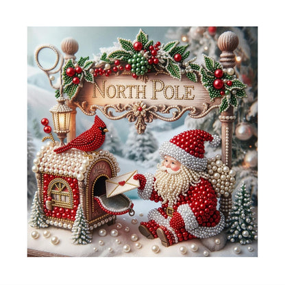 Santa's Mailbox and Cardinal pearl painting – image 11