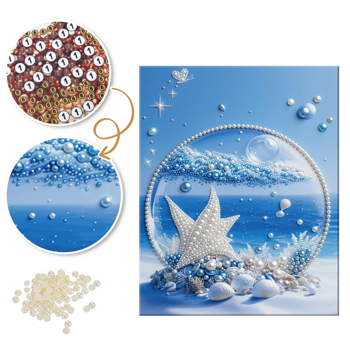 Starfish in an Ocean Bubble pearl painting – image 6
