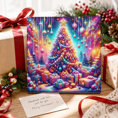 Neon Rainbow Christmas Tree pearl painting – image 2