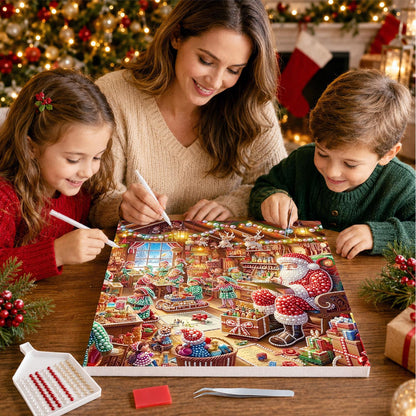 Toymaking Elves with Santa pearl painting – image 15