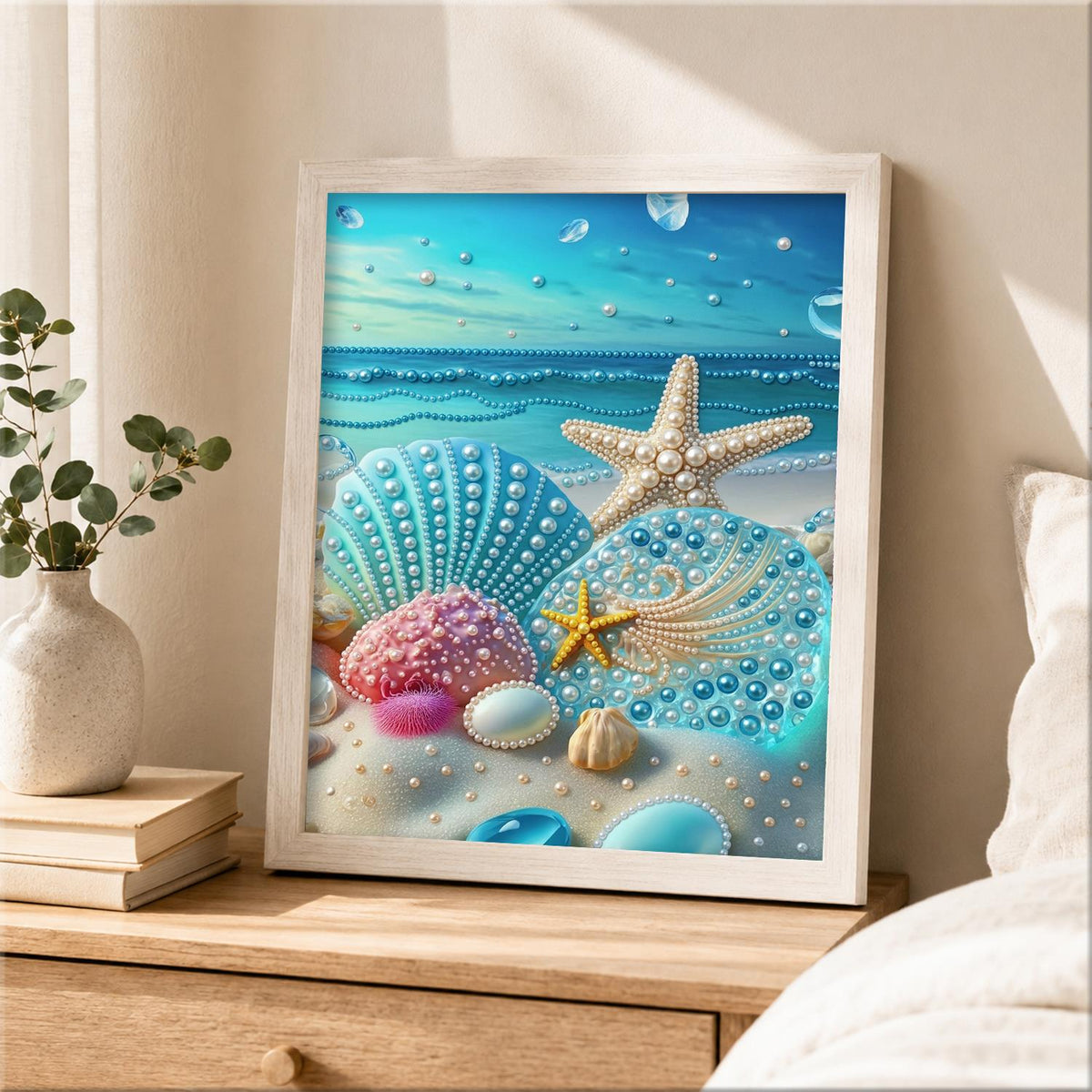 Starfish on a Turquoise Shore pearl painting – image 2