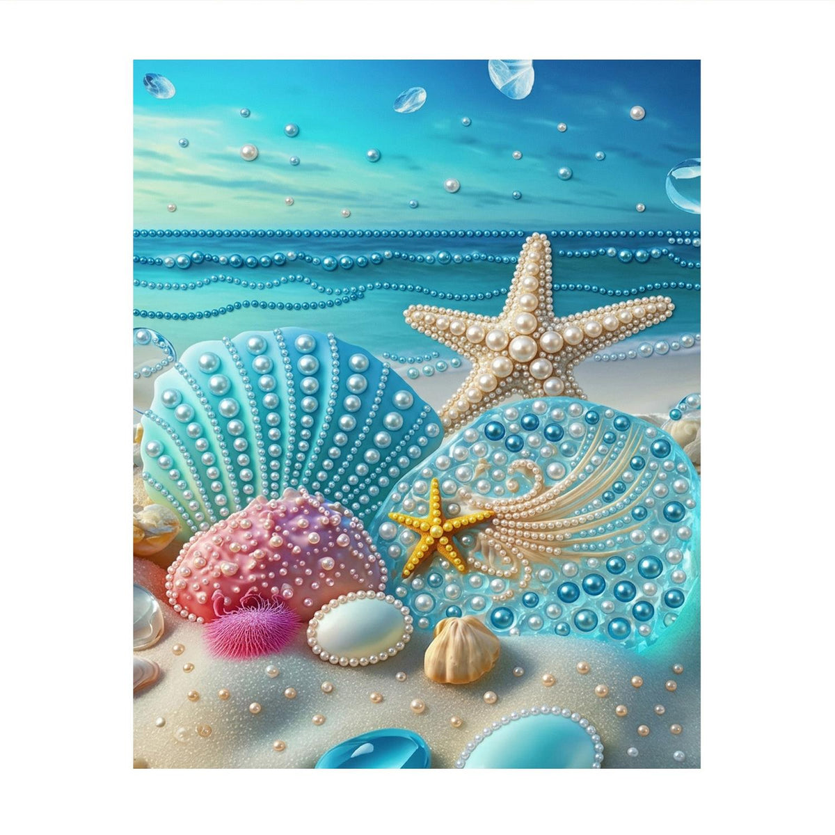 Starfish on a Turquoise Shore pearl painting – image 11