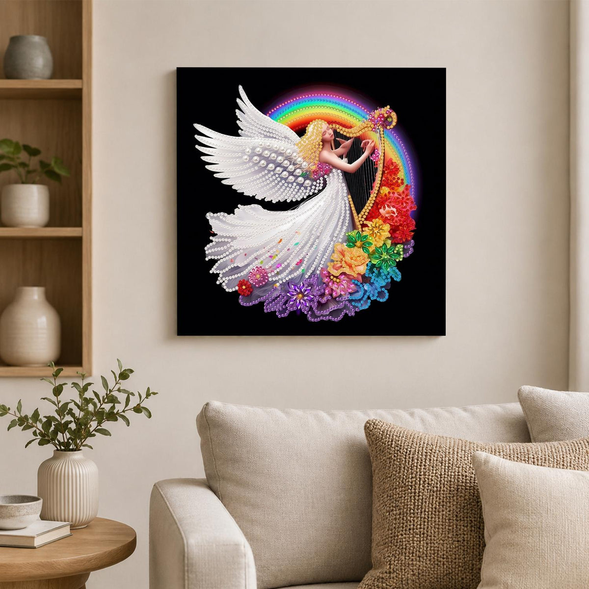 Seraph with a Golden Harp pearl painting – image 2