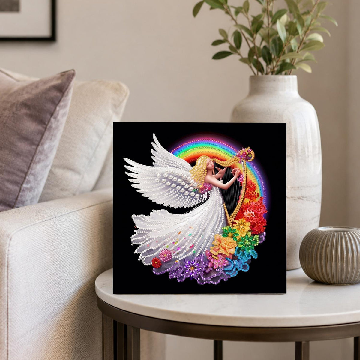 Seraph with a Golden Harp pearl painting – image 4