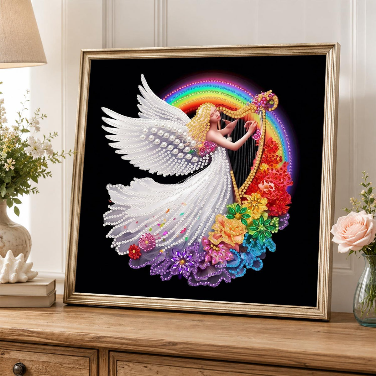 Seraph with a Golden Harp pearl painting – image 5