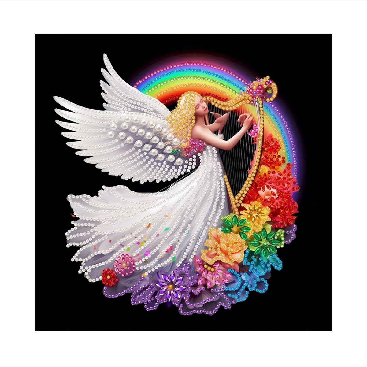 Seraph with a Golden Harp pearl painting – image 11