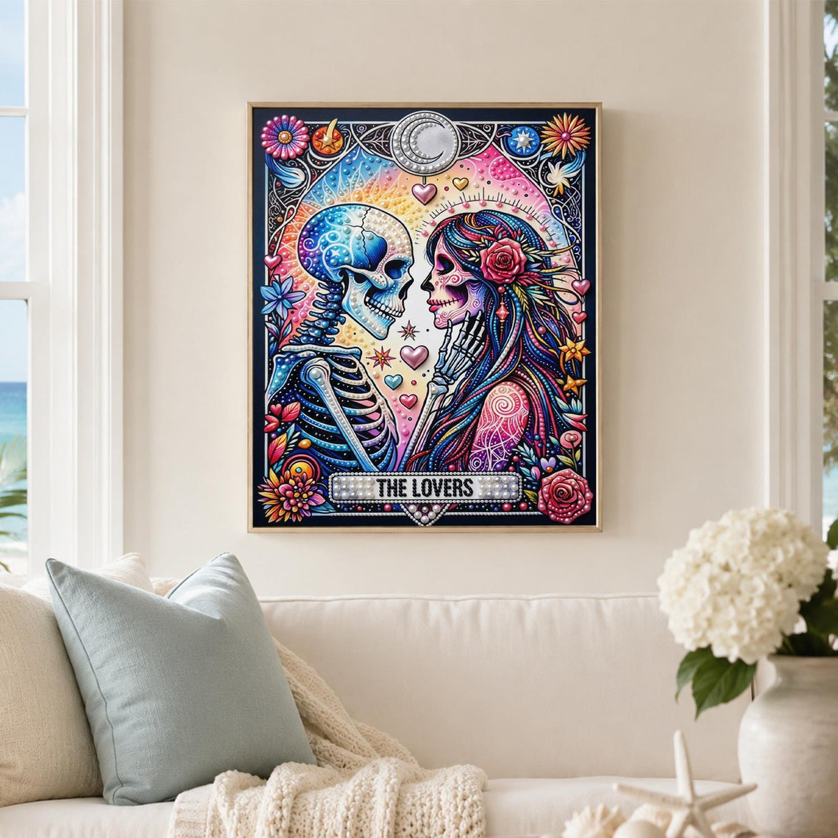 Skeleton Sweethearts Tarot pearl painting – image 3