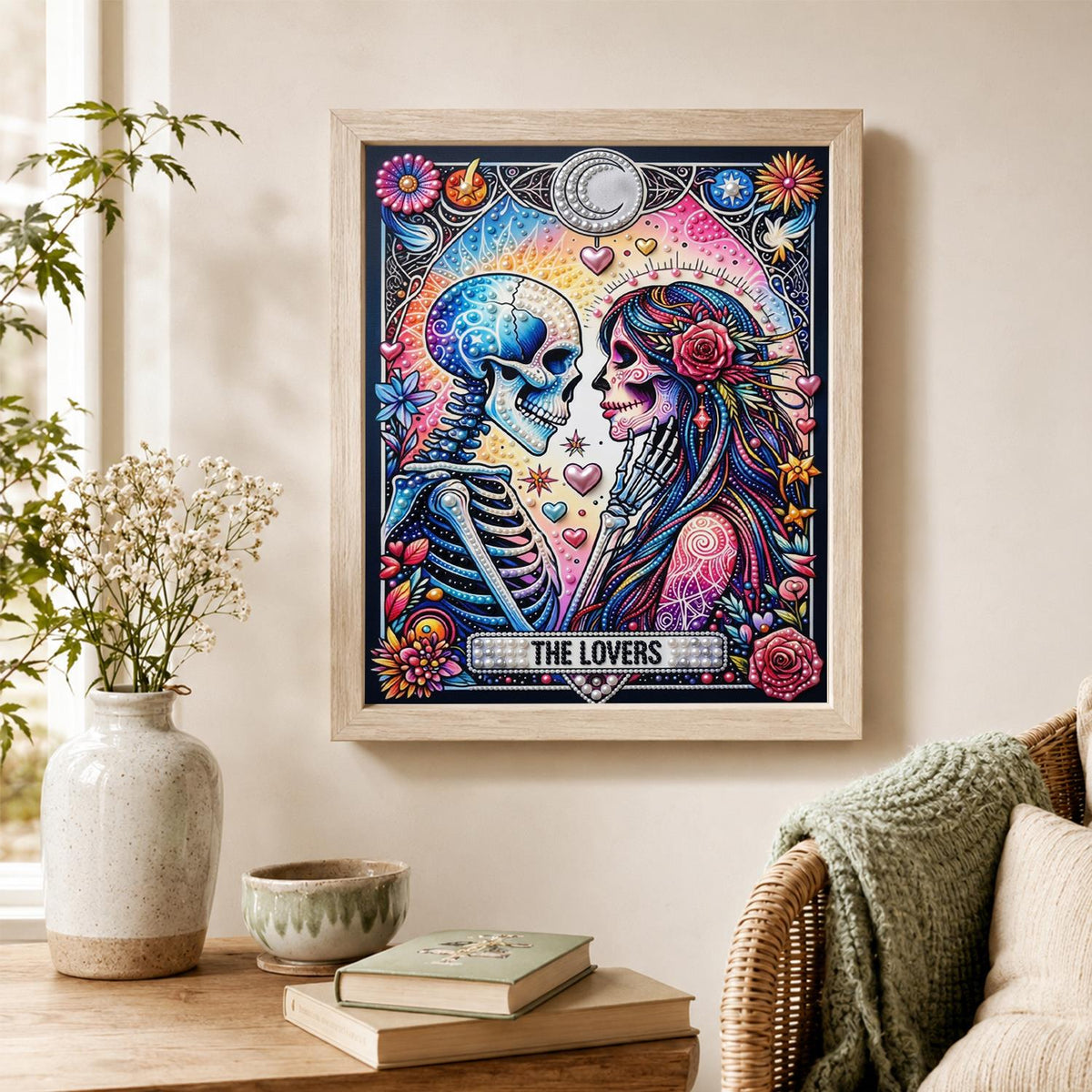 Skeleton Sweethearts Tarot pearl painting – image 4