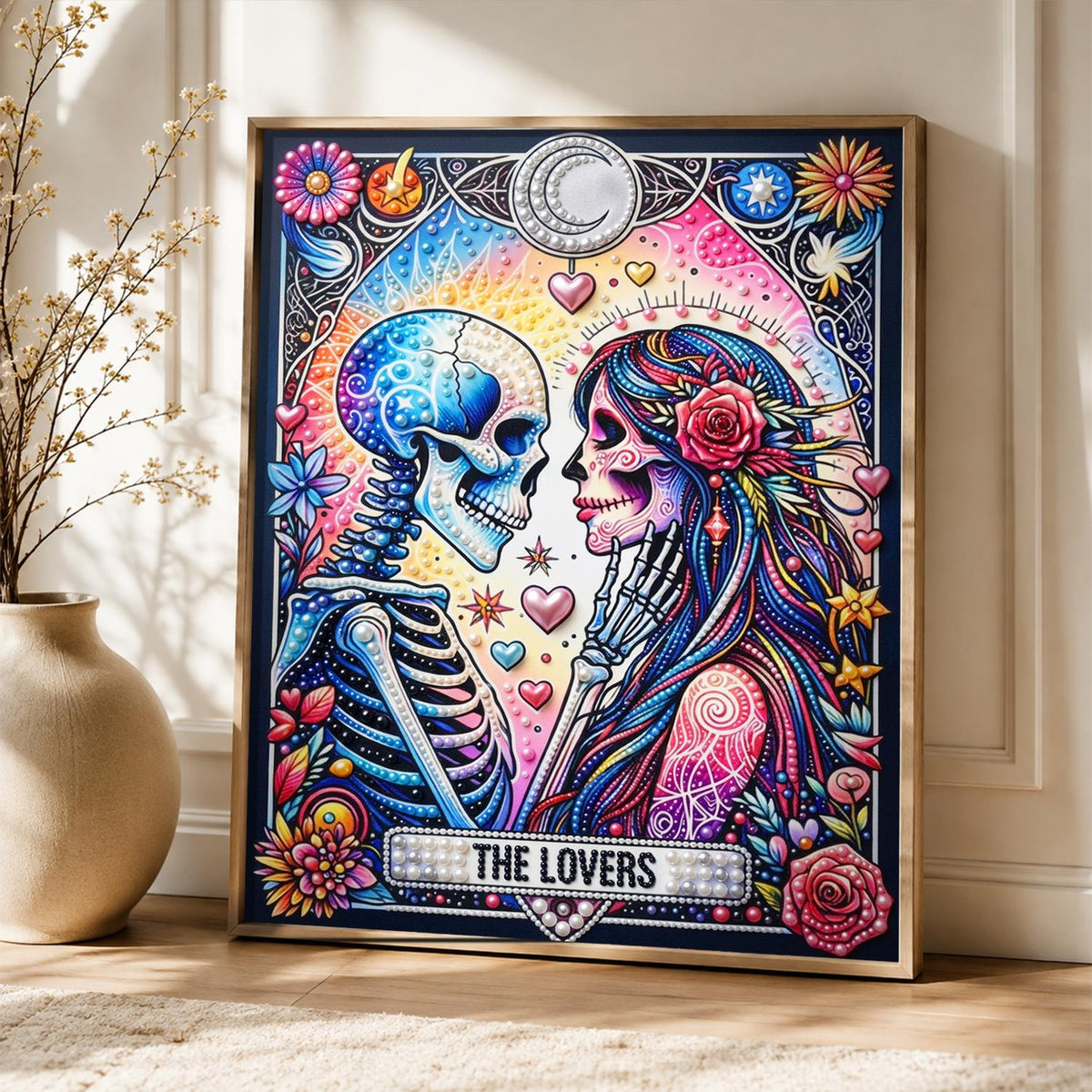 Skeleton Sweethearts Tarot pearl painting – image 5