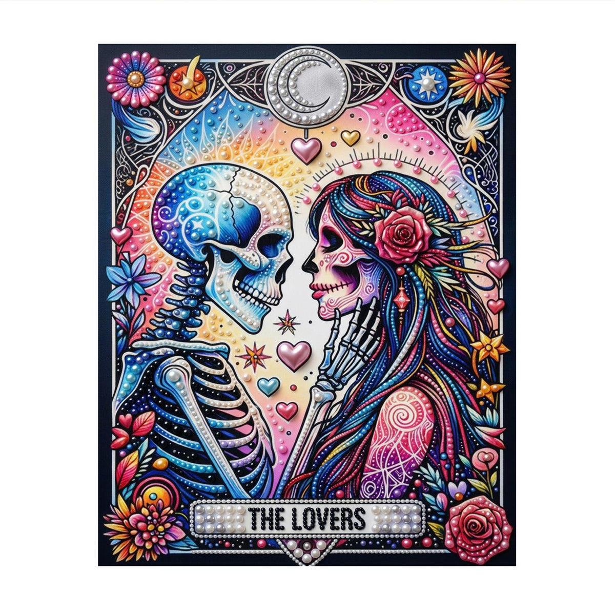 Skeleton Sweethearts Tarot pearl painting – image 11