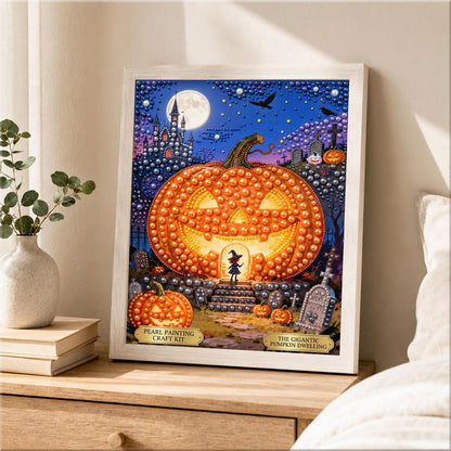 Witch at the Giant Pumpkin House pearl painting – image 2