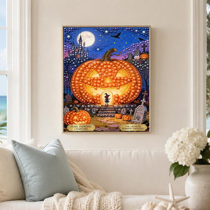 Witch at the Giant Pumpkin House pearl painting – image 3
