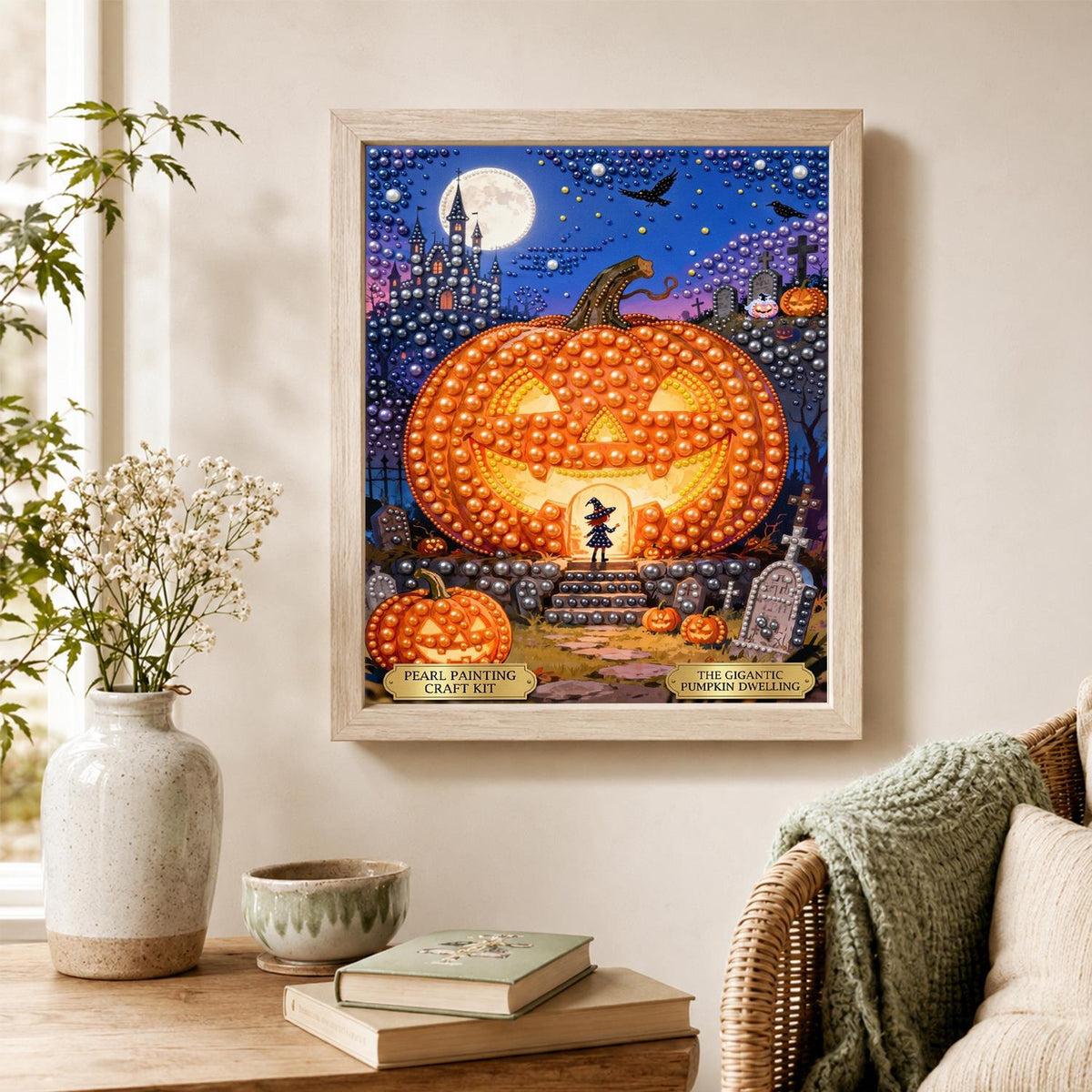 Witch at the Giant Pumpkin House pearl painting – image 4