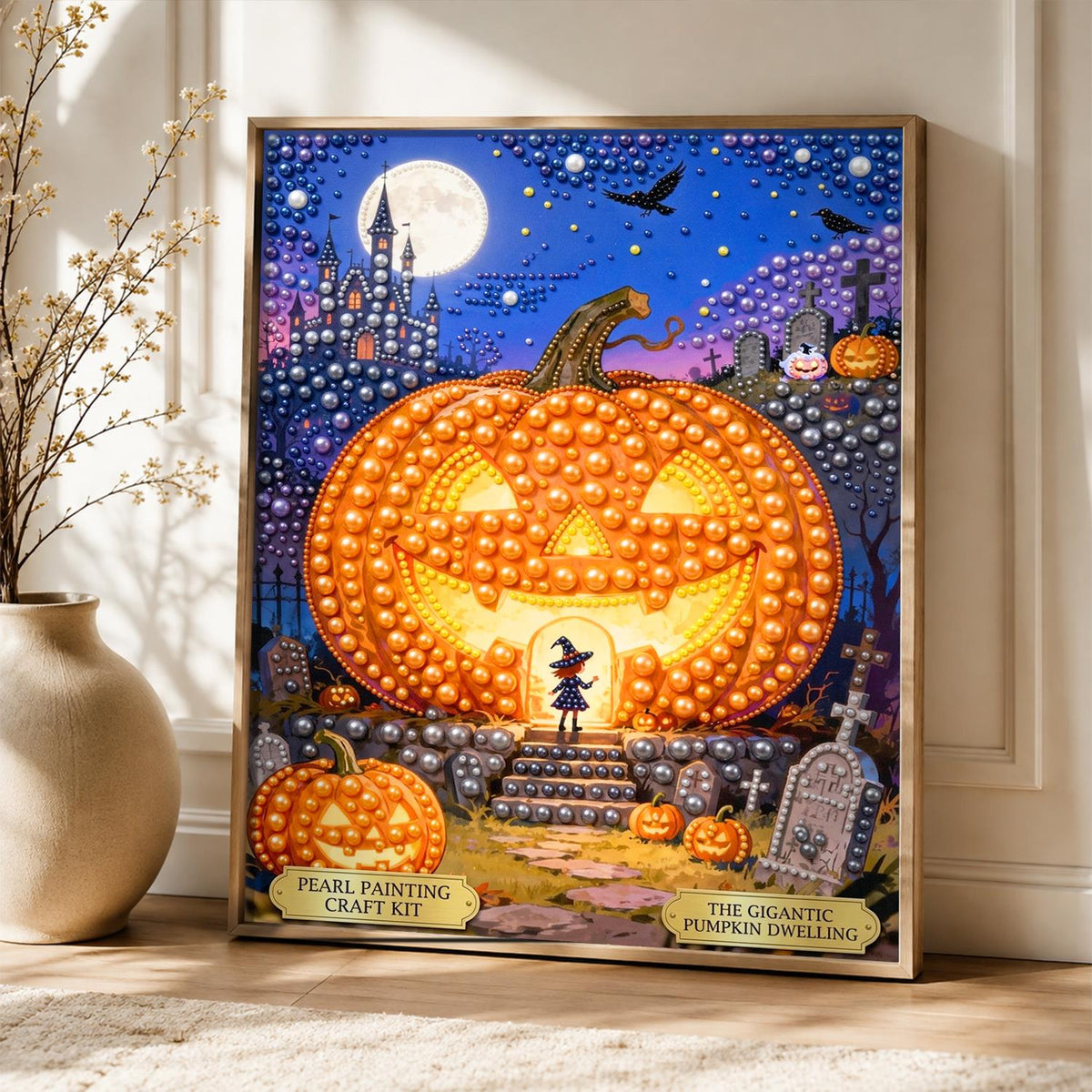 Witch at the Giant Pumpkin House pearl painting – image 5
