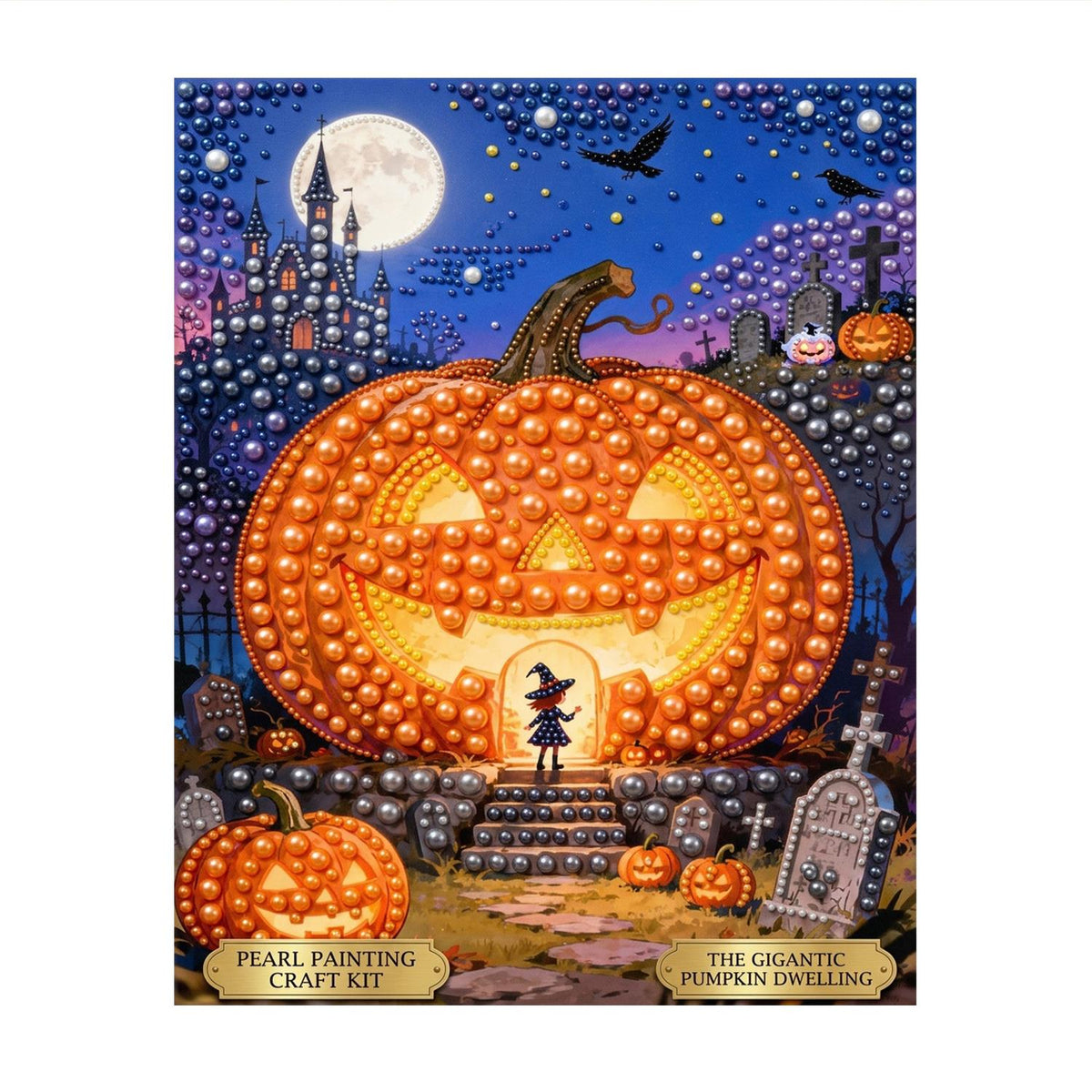 Witch at the Giant Pumpkin House pearl painting – image 11