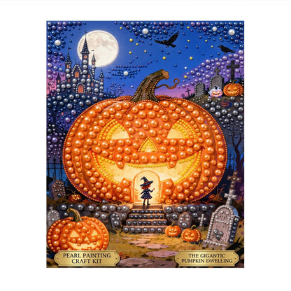 Witch at the Giant Pumpkin House pearl painting – image 11