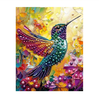 Emerald Hummingbird in Sunlight pearl painting – image 11