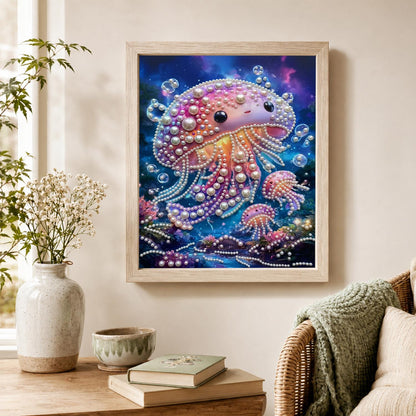 Smiling Jellyfish Family pearl painting – image 4