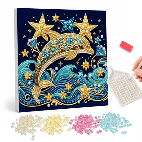 Jeweled Dolphin Pearl Painting Kit pearl painting – image 1