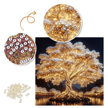 Shimmering Tree on Midnight Water pearl painting – image 6