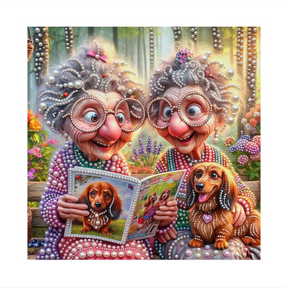 Dachshund Book Club Grannies pearl painting – image 11