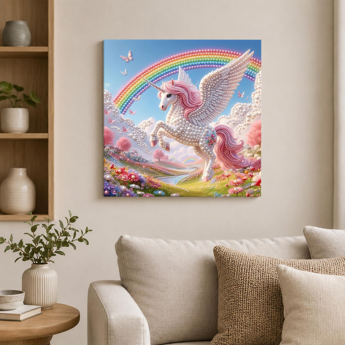 Winged Unicorn Above the Valley pearl painting – image 2