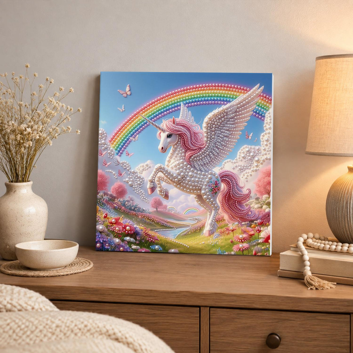 Winged Unicorn Above the Valley pearl painting – image 3