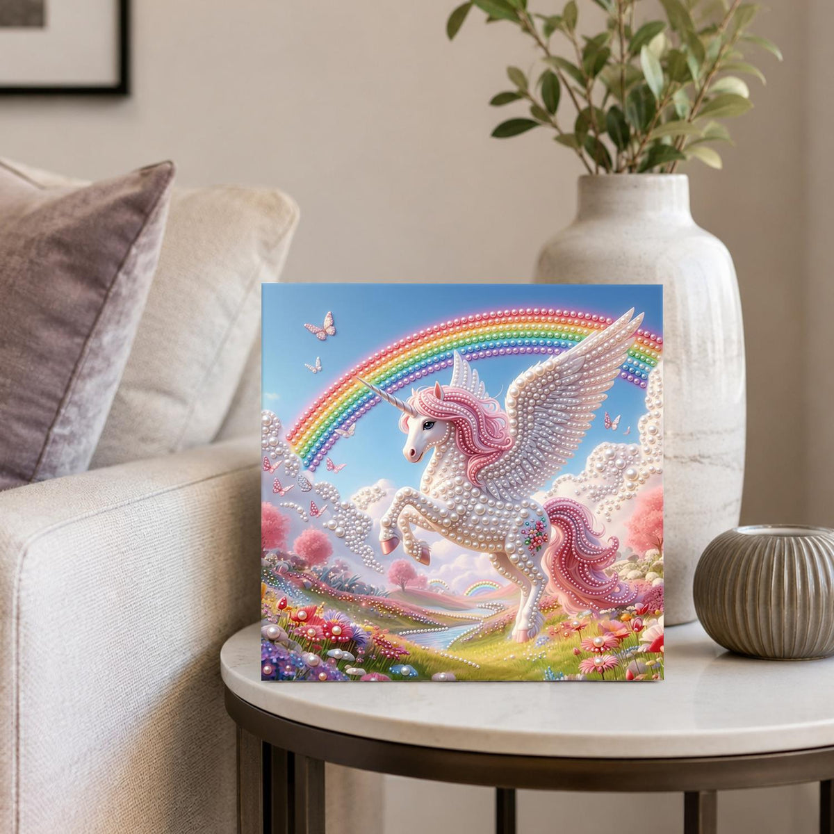 Winged Unicorn Above the Valley pearl painting – image 4