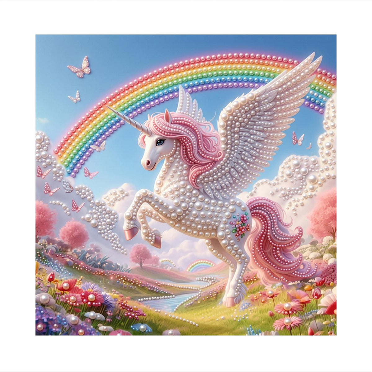 Winged Unicorn Above the Valley pearl painting – image 11