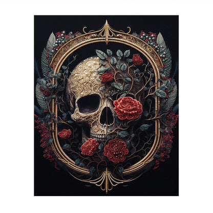 Skull in a Gilded Rose Frame pearl painting – image 11