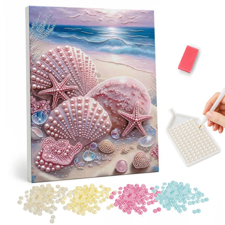 Seashell and Starfish Pearl Painting Kit pearl painting – image 1