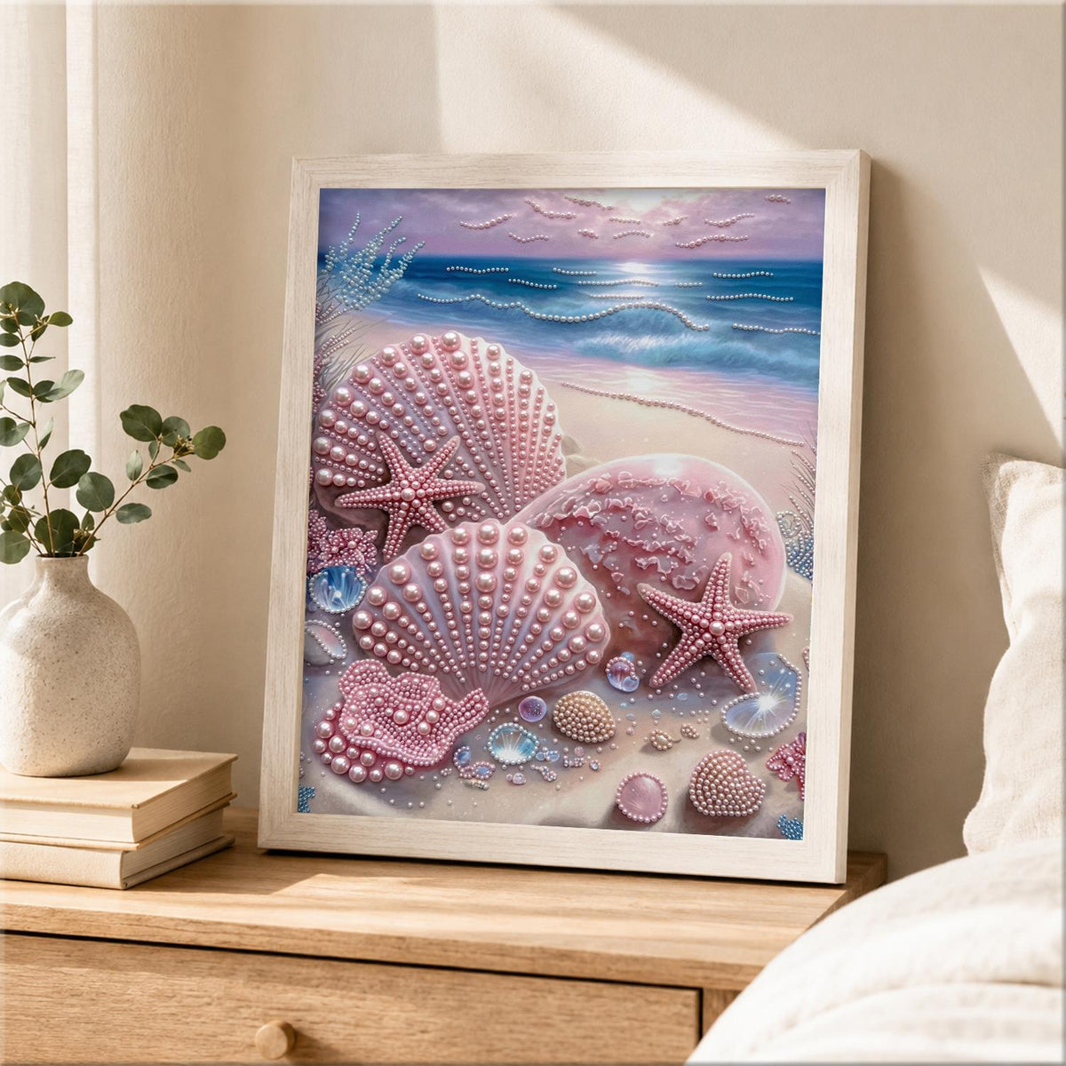 Blush Pink Shells on the Sand pearl painting – image 2