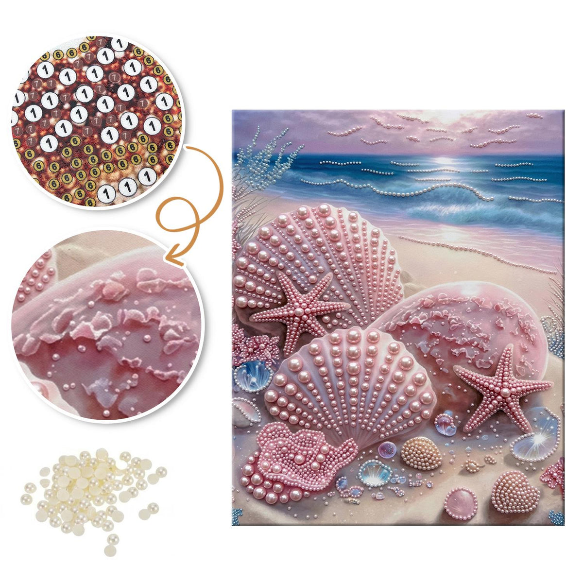 Blush Pink Shells on the Sand pearl painting – image 6