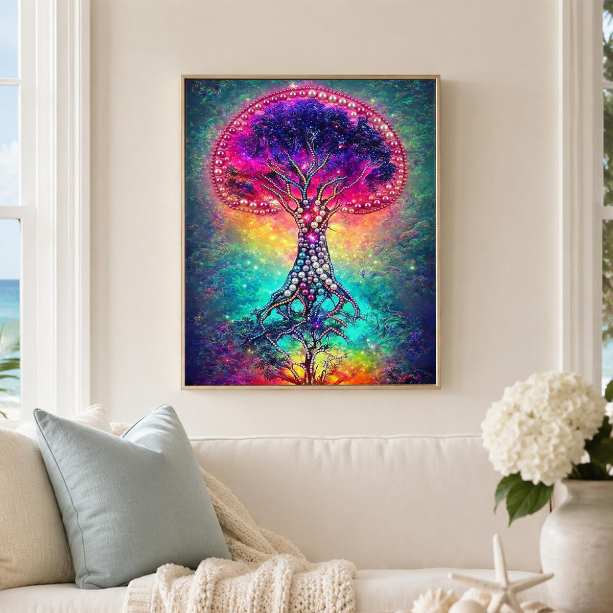 Violet Crown Tree in Rainbow Mist pearl painting – image 3