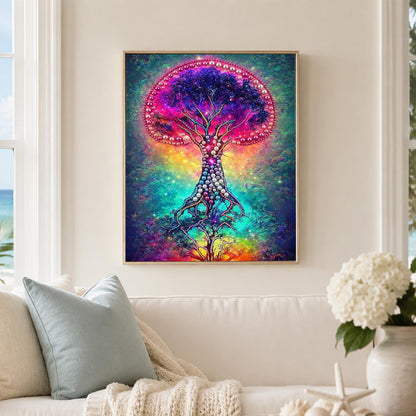 Violet Crown Tree in Rainbow Mist pearl painting – image 3