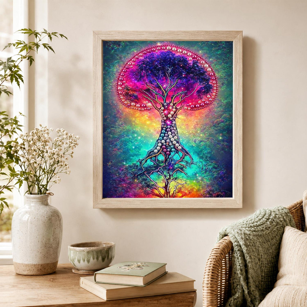Violet Crown Tree in Rainbow Mist pearl painting – image 4