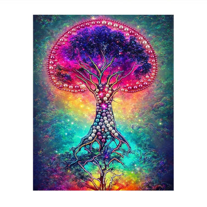 Violet Crown Tree in Rainbow Mist pearl painting – image 11