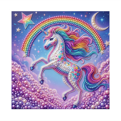 Prancing Unicorn on Lilac Clouds pearl painting – image 11