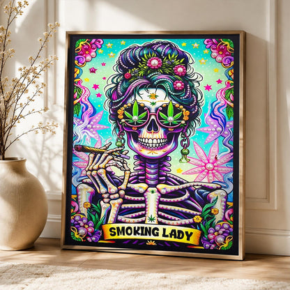 Skeleton Diva with a Flower Bun pearl painting – image 5