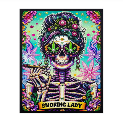 Skeleton Diva with a Flower Bun pearl painting – image 11