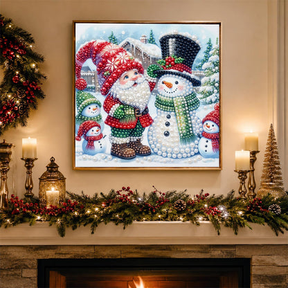 Gnome and Top-Hat Snowman Friends pearl painting – image 3