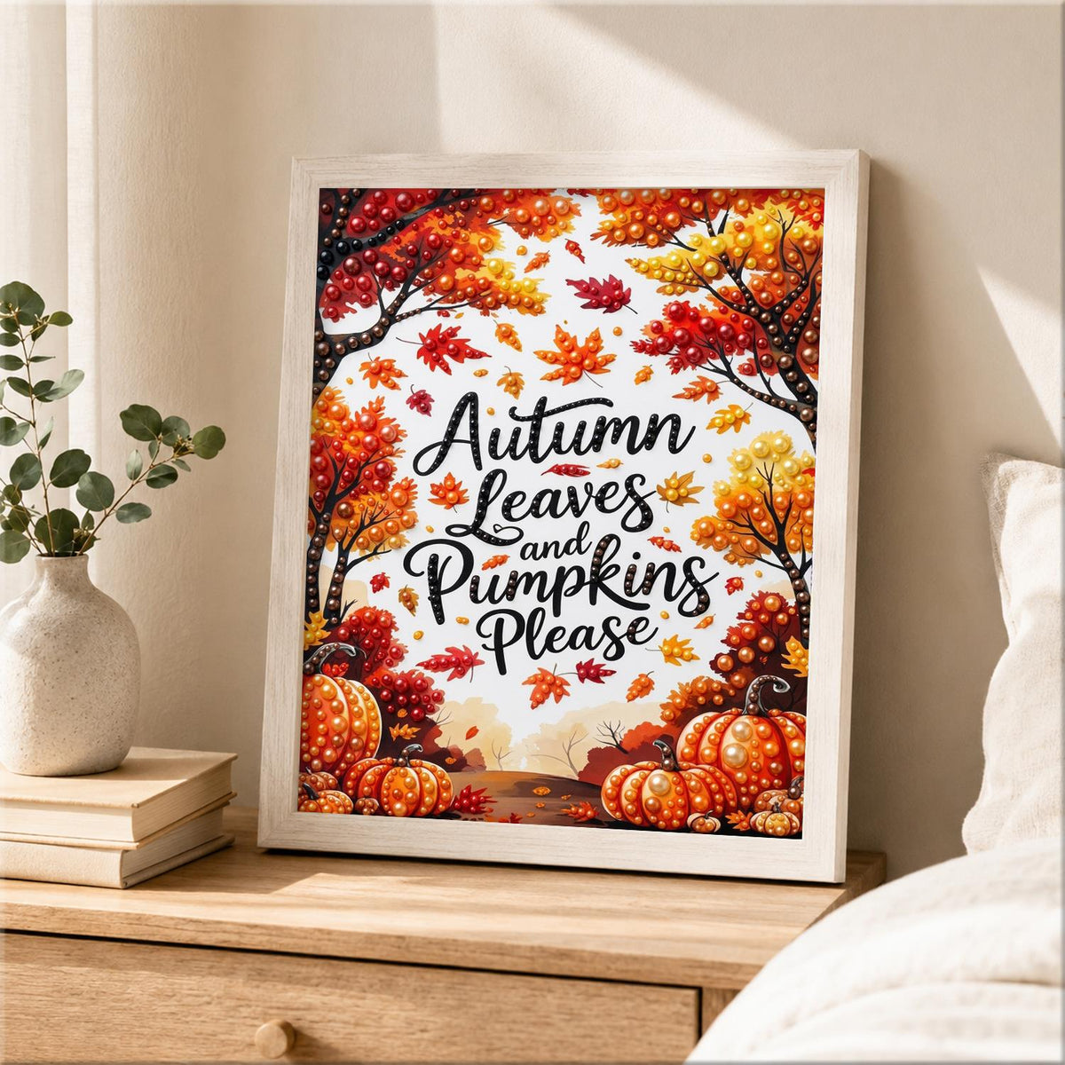 Pumpkins Please Fall Lettering pearl painting – image 2