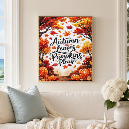 Pumpkins Please Fall Lettering pearl painting – image 3