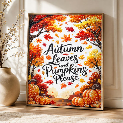 Pumpkins Please Fall Lettering pearl painting – image 5