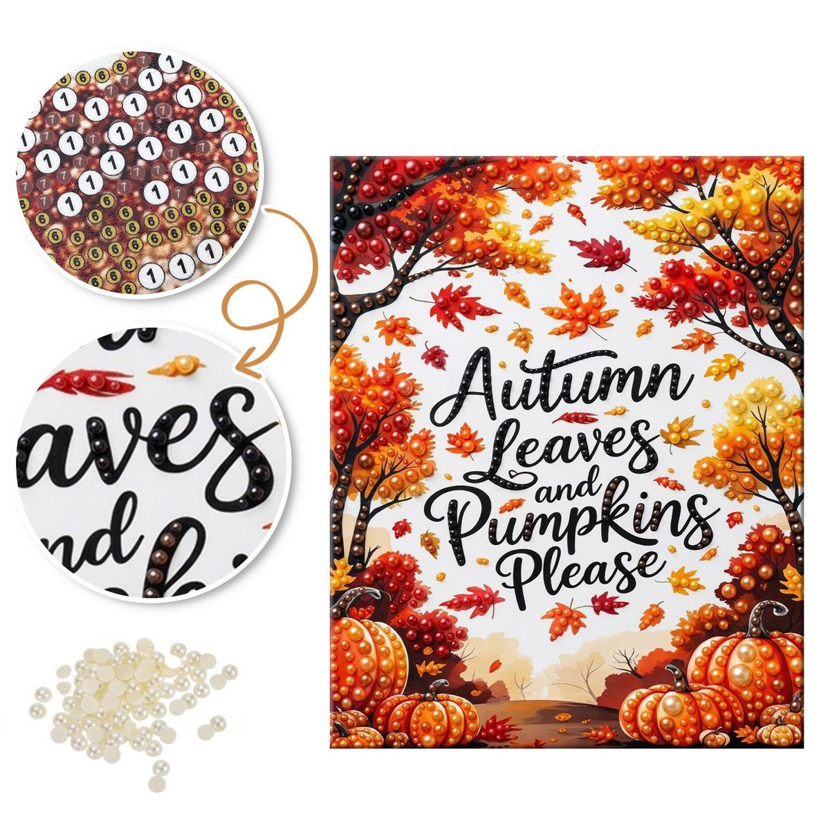 Pumpkins Please Fall Lettering pearl painting – image 6