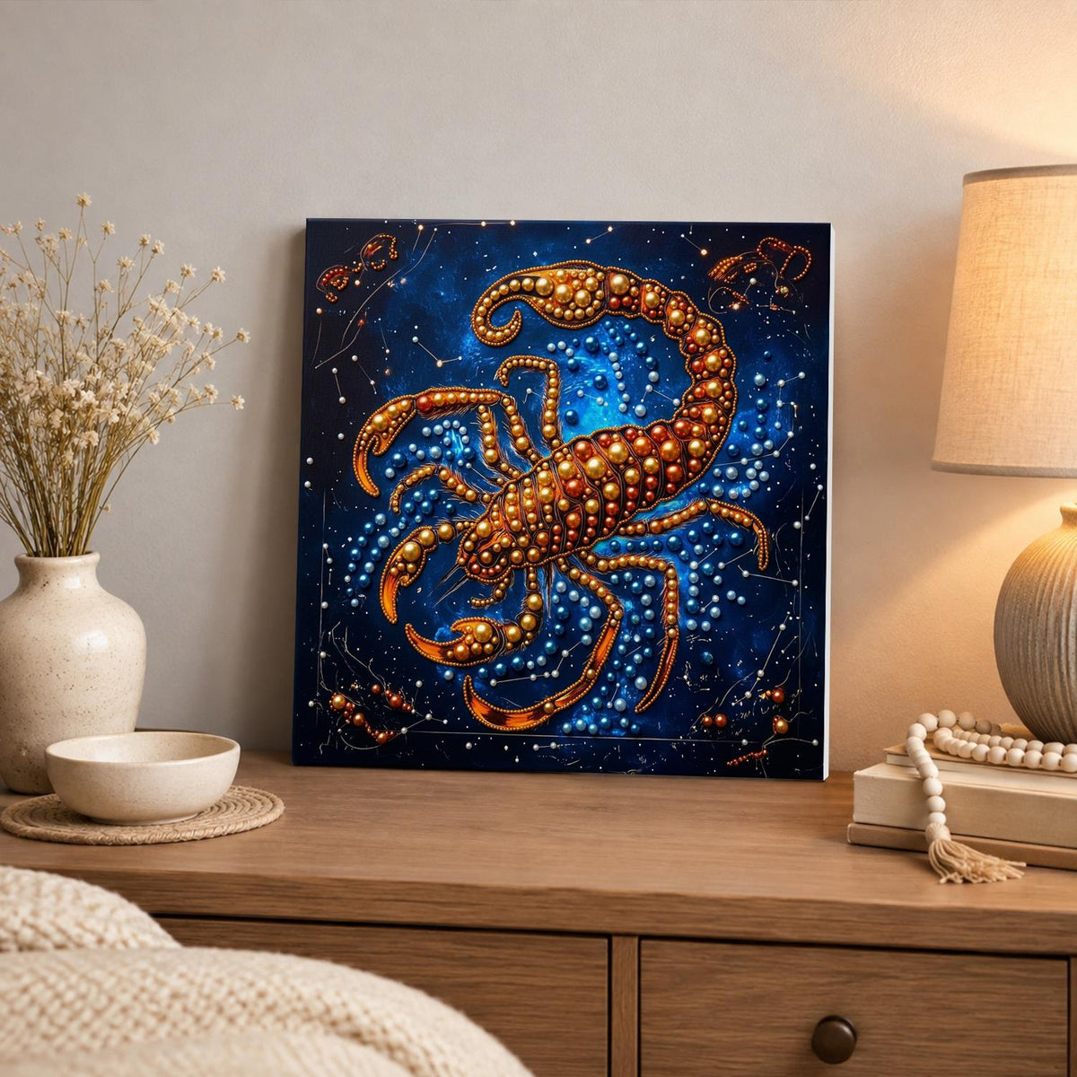 Golden Scorpio Constellation pearl painting – image 3