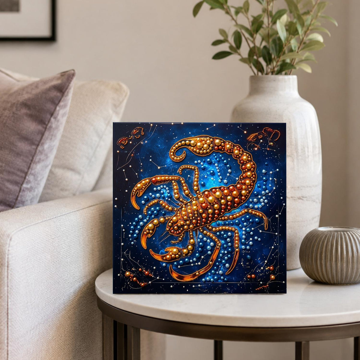 Golden Scorpio Constellation pearl painting – image 4